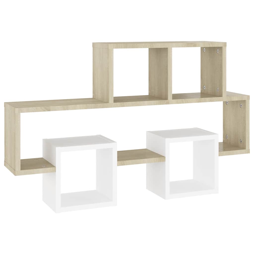 vidaXL Wandregal Autoform Weiß Sonoma-Eiche 82x15x51cm Holzwerkstoff