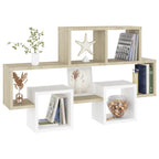 vidaXL Wandregal Autoform Weiß Sonoma-Eiche 82x15x51cm Holzwerkstoff