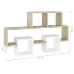vidaXL Wandregal Autoform Weiß Sonoma-Eiche 82x15x51cm Holzwerkstoff
