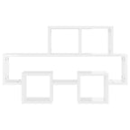 vidaXL Wandregal in Autoform Hochglanz-Weiß 82x15x51 cm Holzwerkstoff
