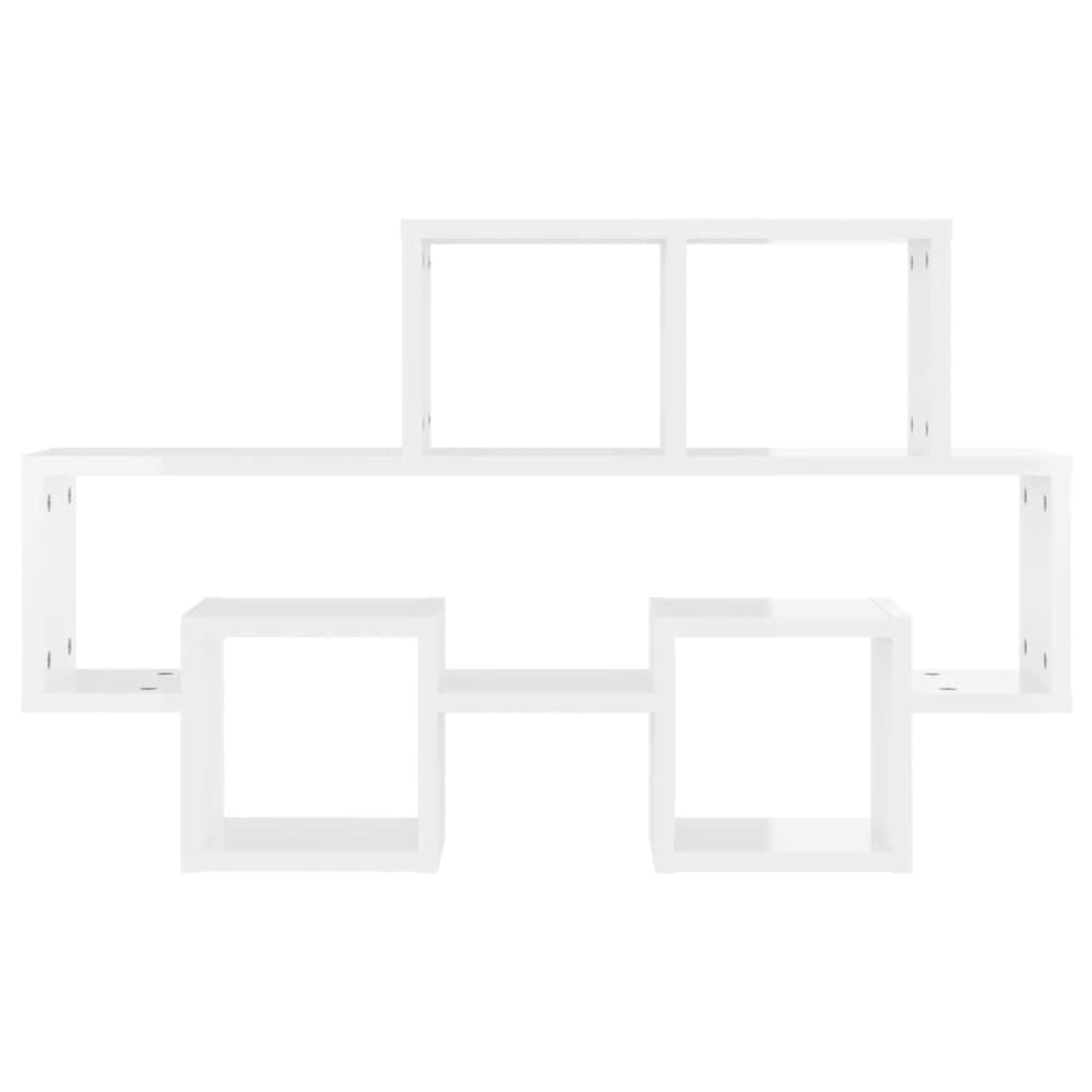 vidaXL Wandregal in Autoform Hochglanz-Weiß 82x15x51 cm Holzwerkstoff