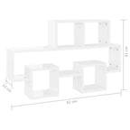 vidaXL Wandregal in Autoform Hochglanz-Weiß 82x15x51 cm Holzwerkstoff