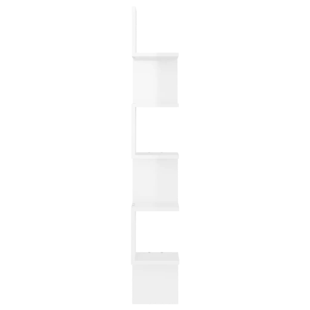 vidaXL Wand-Eckregal Hochglanz-Weiß 20x20x127,5 cm Holzwerkstoff