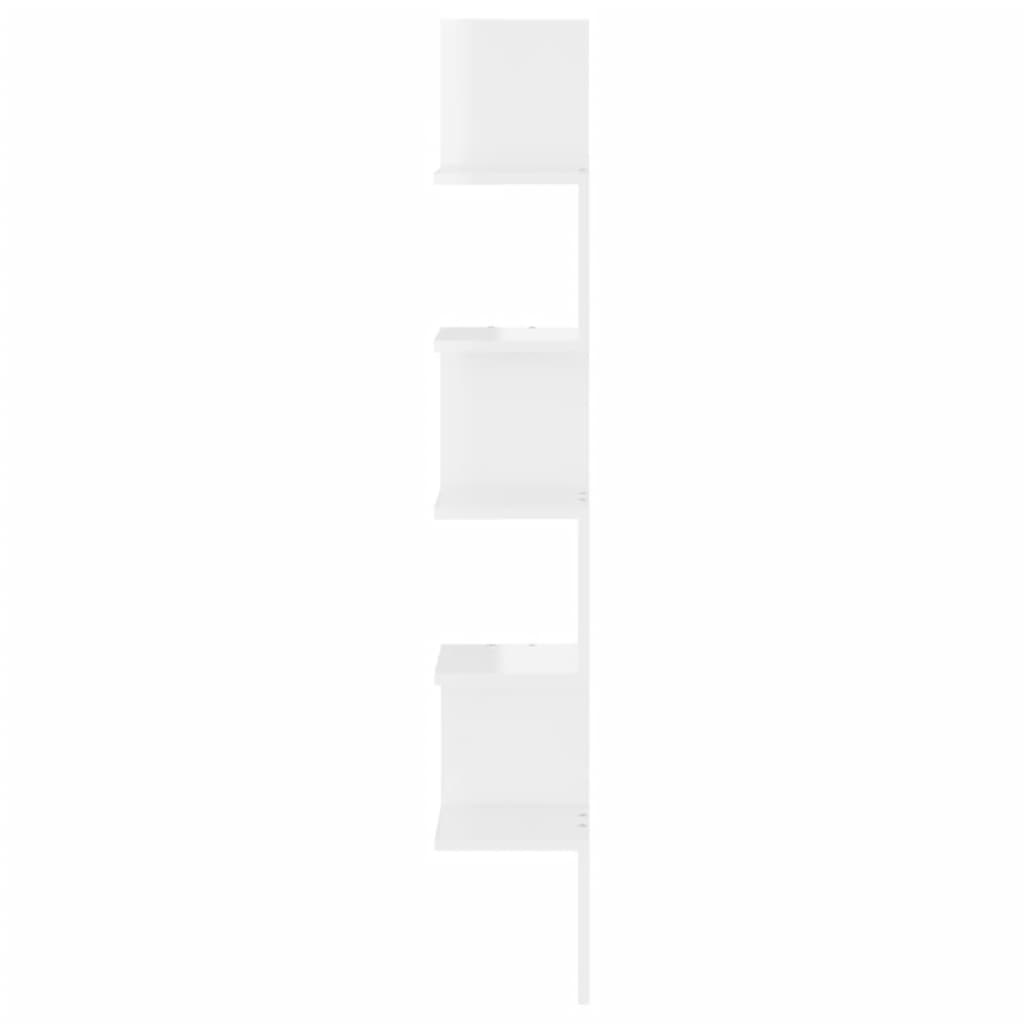 vidaXL Wand-Eckregal Hochglanz-Weiß 20x20x127,5 cm Holzwerkstoff