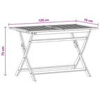 vidaXL Gartentisch Klappbar 120x70x75 cm Massivholz Eukalyptus
