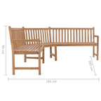 vidaXL Garten-Eckbank 185x185x90 cm Massivholz Teak