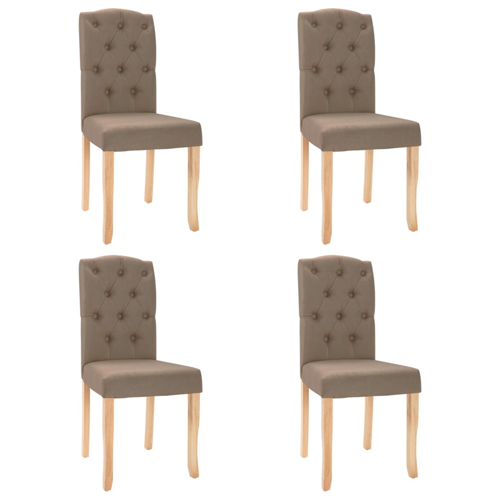 vidaXL Esszimmerstühle 4 Stk. Taupe Stoff