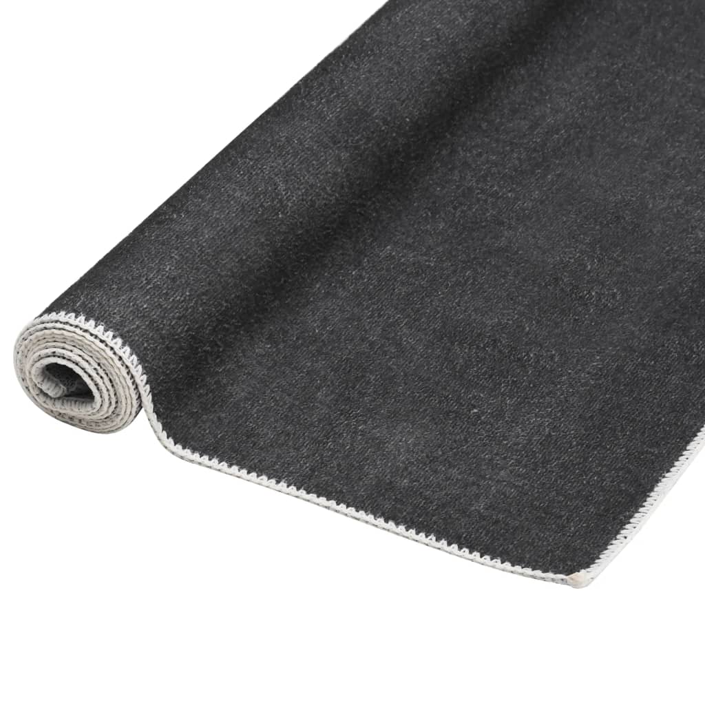vidaXL Teppichläufer Waschbar Faltbar Anthrazit 80x300 cm Polyester