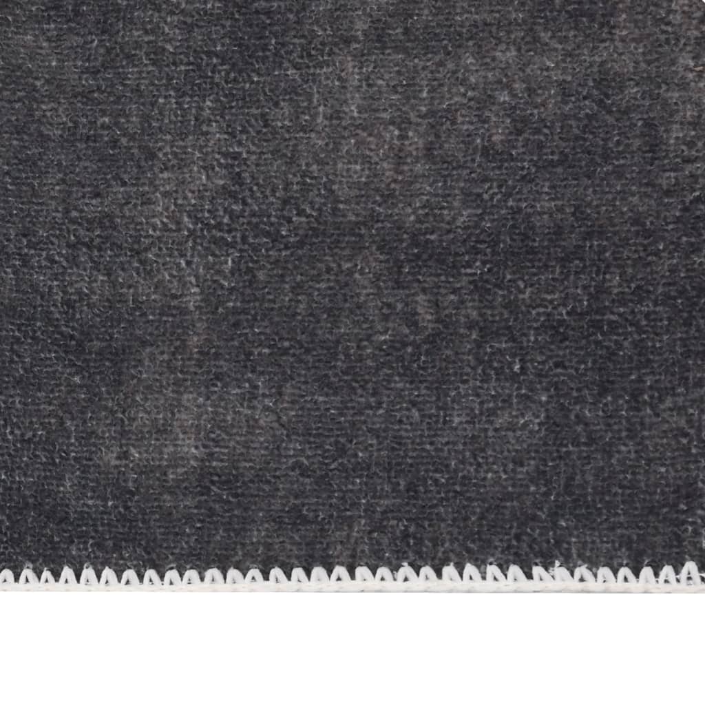 vidaXL Teppichläufer Waschbar Faltbar Anthrazit 80x300 cm Polyester