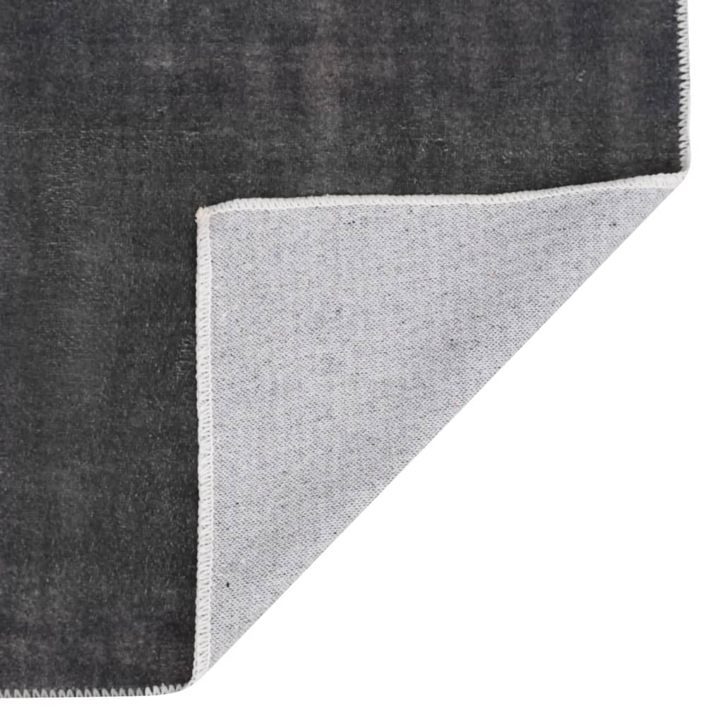 vidaXL Teppichläufer Waschbar Faltbar Anthrazit 80x300 cm Polyester