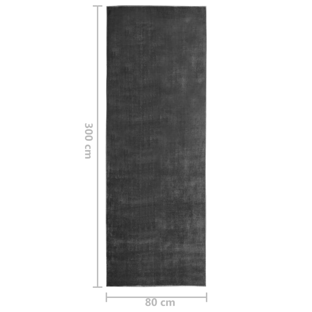 vidaXL Teppichläufer Waschbar Faltbar Anthrazit 80x300 cm Polyester
