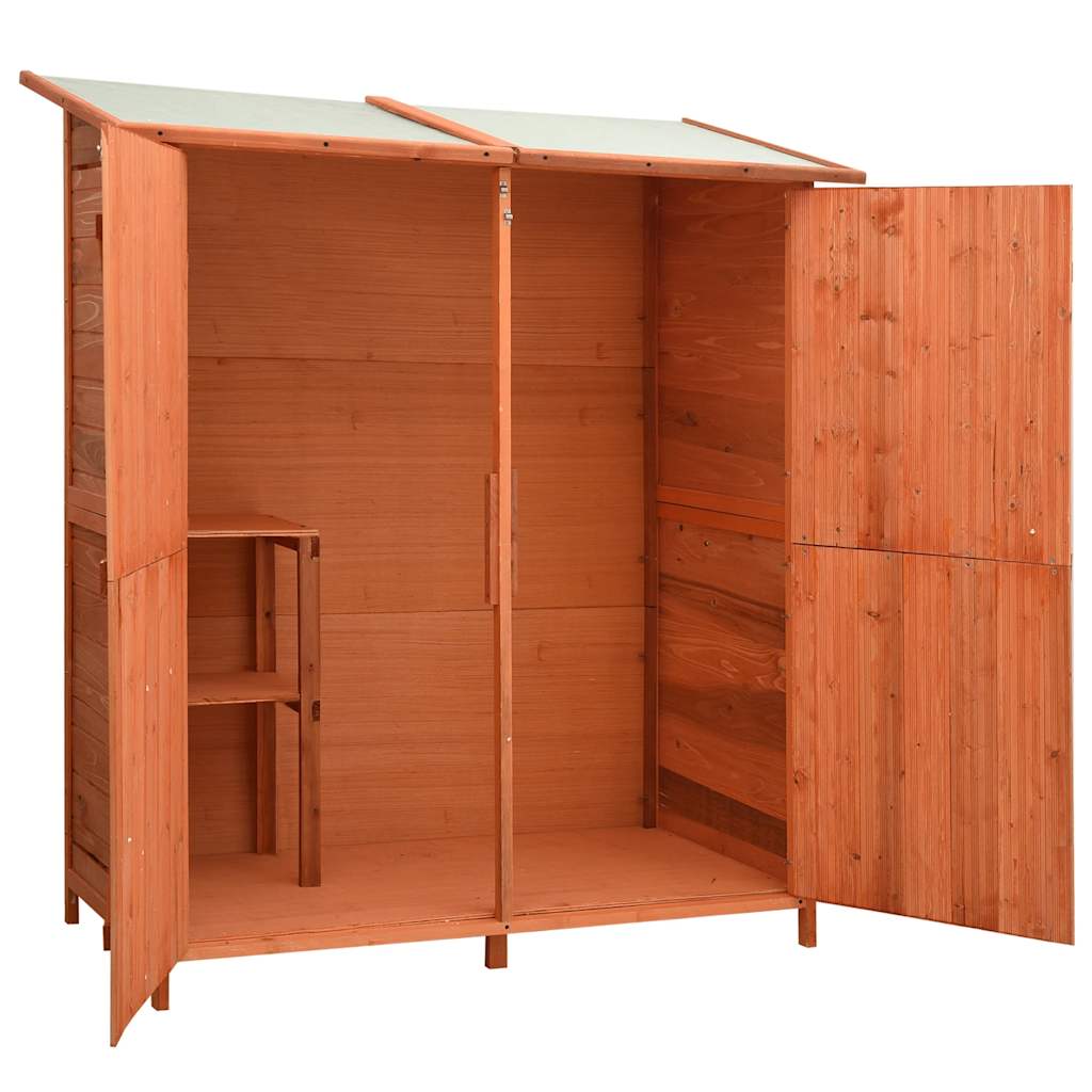 vidaXL Geräteschuppen 136x75x160 cm Tanne Massivholz