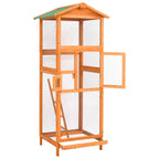 vidaXL Vogelkäfig 68x62x166 cm Massivholz Fichte