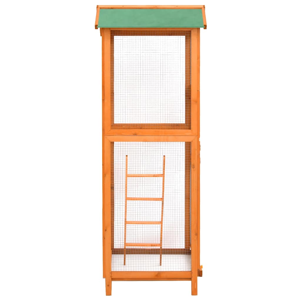 vidaXL Vogelkäfig 68x62x166 cm Massivholz Fichte