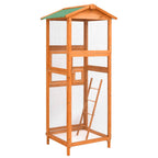vidaXL Vogelkäfig 68x62x166 cm Massivholz Fichte