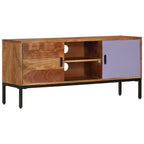 vidaXL TV-Schrank Honigbraun und Grau 110x30x50 cm Massivholz Akazie