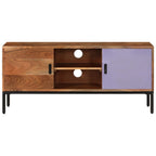 vidaXL TV-Schrank Honigbraun und Grau 110x30x50 cm Massivholz Akazie
