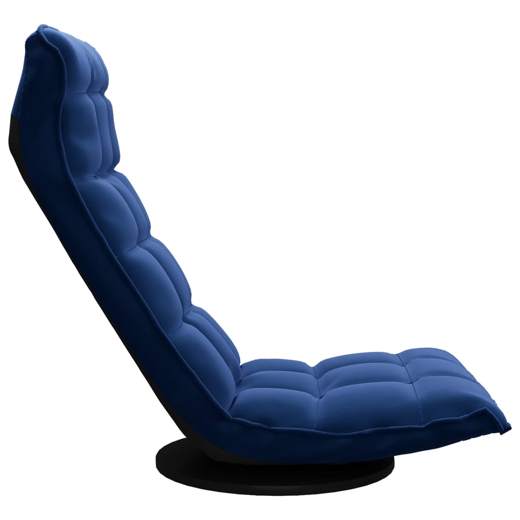 vidaXL Bodenstuhl Drehbar Blau Samt