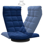 vidaXL Bodenstuhl Drehbar Blau Samt