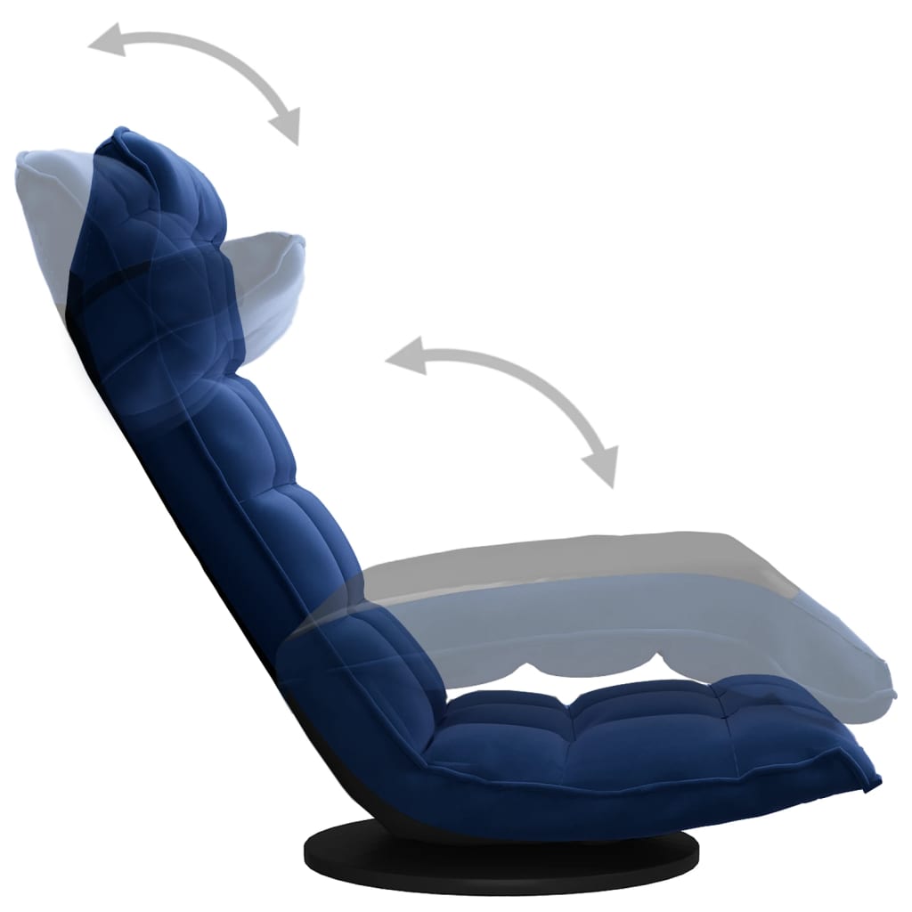 vidaXL Bodenstuhl Drehbar Blau Samt