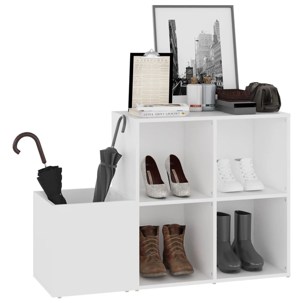 vidaXL Flur-Schuhschrank Weiß 105x35,5x70 cm Holzwerkstoff