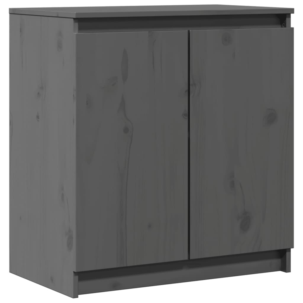vidaXL Beistellschrank Grau 60x36x65 cm Massivholz Kiefer