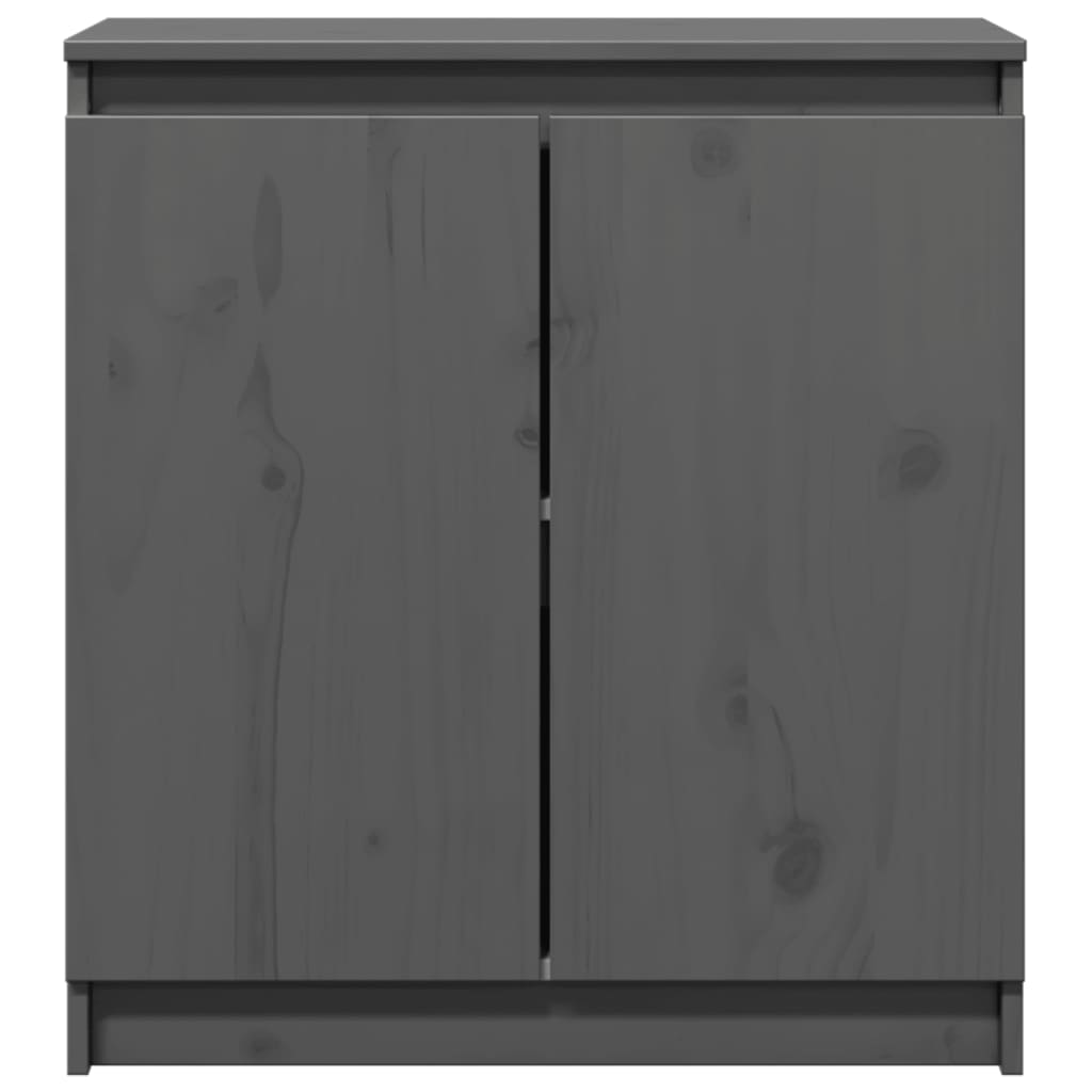 vidaXL Beistellschrank Grau 60x36x65 cm Massivholz Kiefer