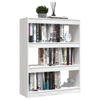 vidaXL Bücherregal/Raumteiler Weiß 100x30x103 cm Kiefer Massivholz