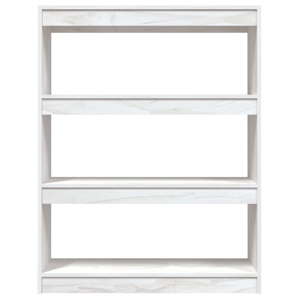 vidaXL Bücherregal/Raumteiler Weiß 100x30x103 cm Kiefer Massivholz