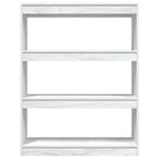 vidaXL Bücherregal/Raumteiler Weiß 100x30x103 cm Kiefer Massivholz