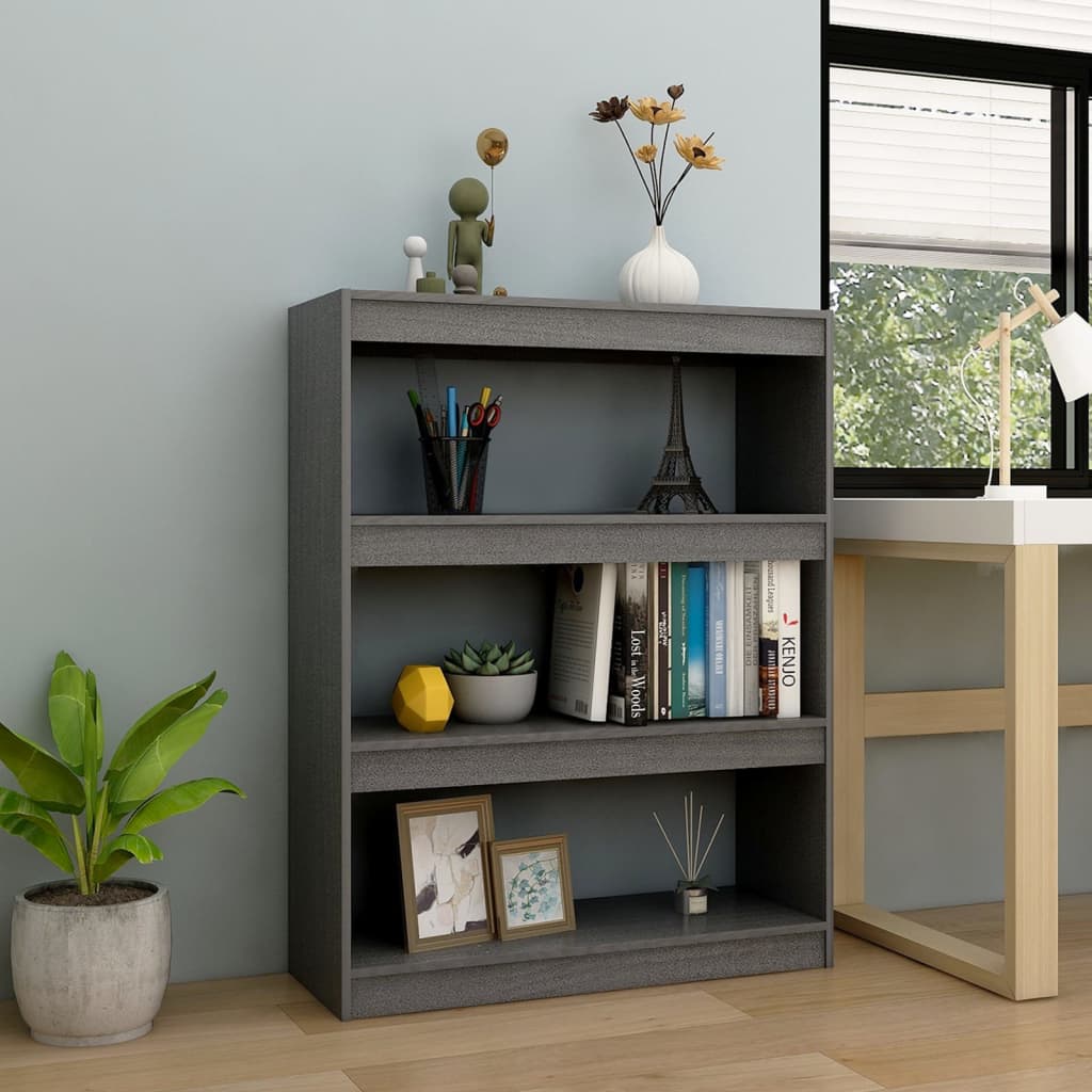 vidaXL Bücherregal/Raumteiler Weiß 100x30x103 cm Kiefer Massivholz