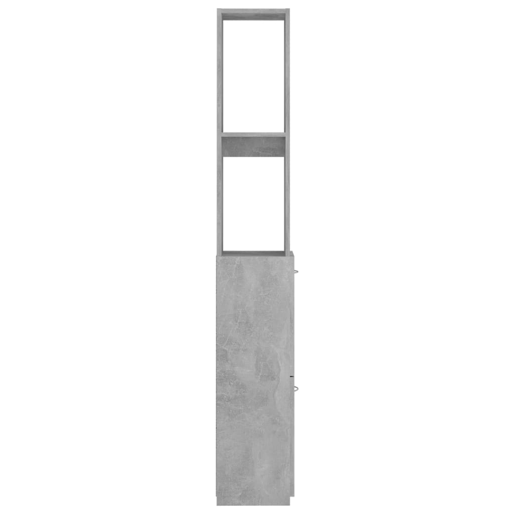 vidaXL Badschrank Betongrau 25x26,5x170 cm Holzwerkstoff