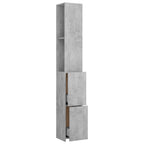 vidaXL Badschrank Betongrau 25x26,5x170 cm Holzwerkstoff