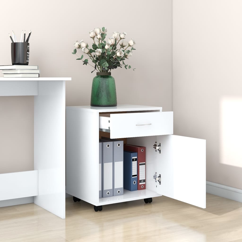 vidaXL Rollschrank Weiß 45x38x54 cm Holzwerkstoff
