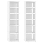 vidaXL Schuhschränke 2 Stk. Weiß 27,5x27x102 cm Holzwerkstoff