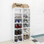 vidaXL Schuhschränke 2 Stk. Weiß 27,5x27x102 cm Holzwerkstoff