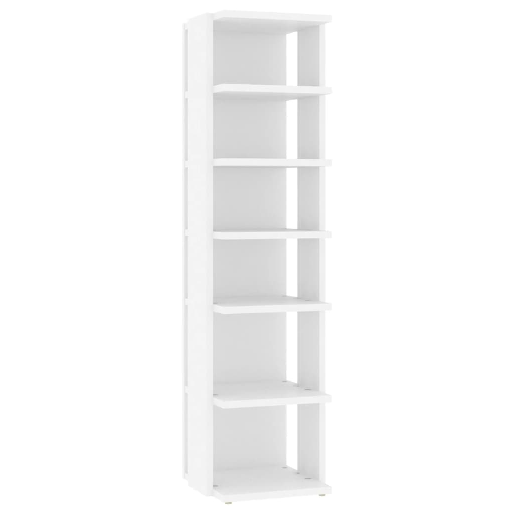 vidaXL Schuhschränke 2 Stk. Weiß 27,5x27x102 cm Holzwerkstoff