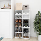 vidaXL Schuhschränke 2 Stk. Weiß 27,5x27x102 cm Holzwerkstoff