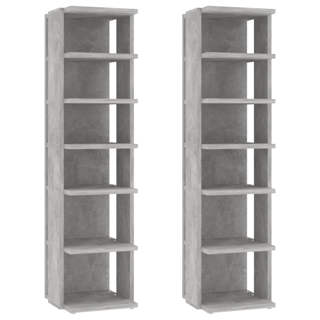 vidaXL Schuhschränke 2 Stk. Betongrau 27,5x27x102 cm