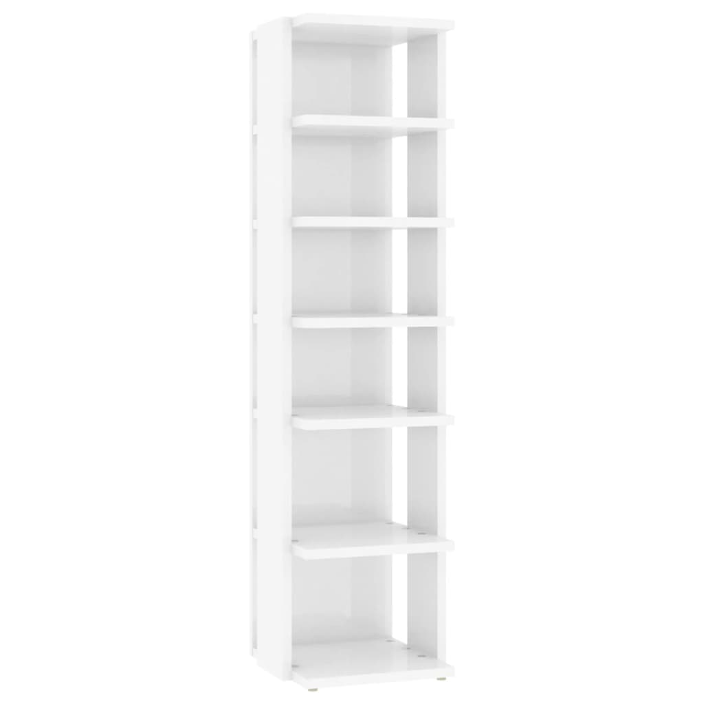 vidaXL Schuhschrank Hochglanz-Weiß 27,5x27x102 cm Holzwerkstoff