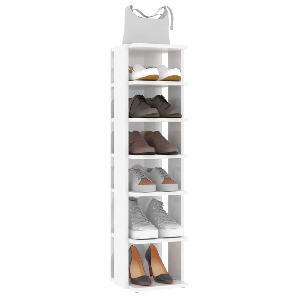 vidaXL Schuhschrank Hochglanz-Weiß 27,5x27x102 cm Holzwerkstoff
