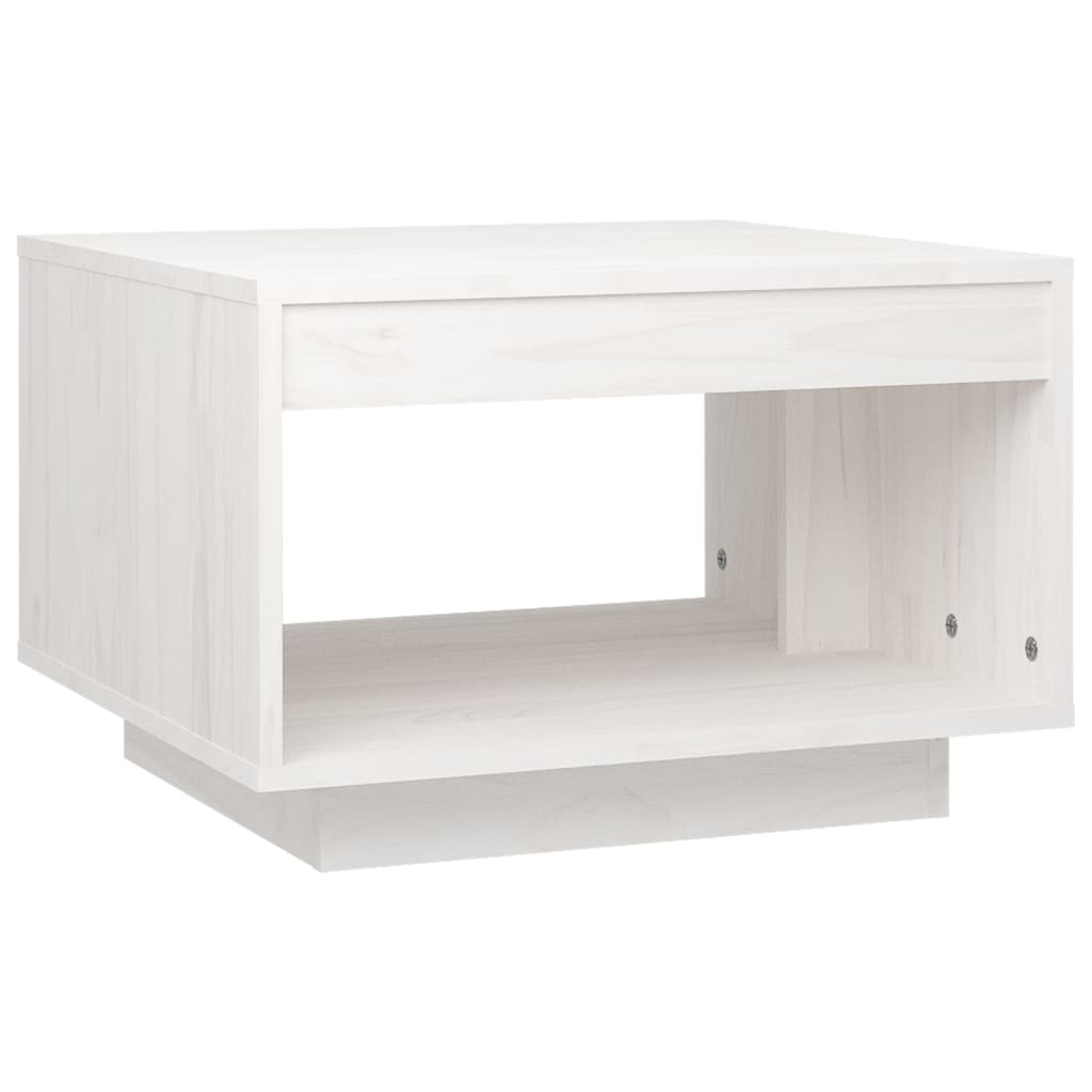vidaXL Couchtisch Weiß 50x50x33,5 cm Massivholz Kiefer