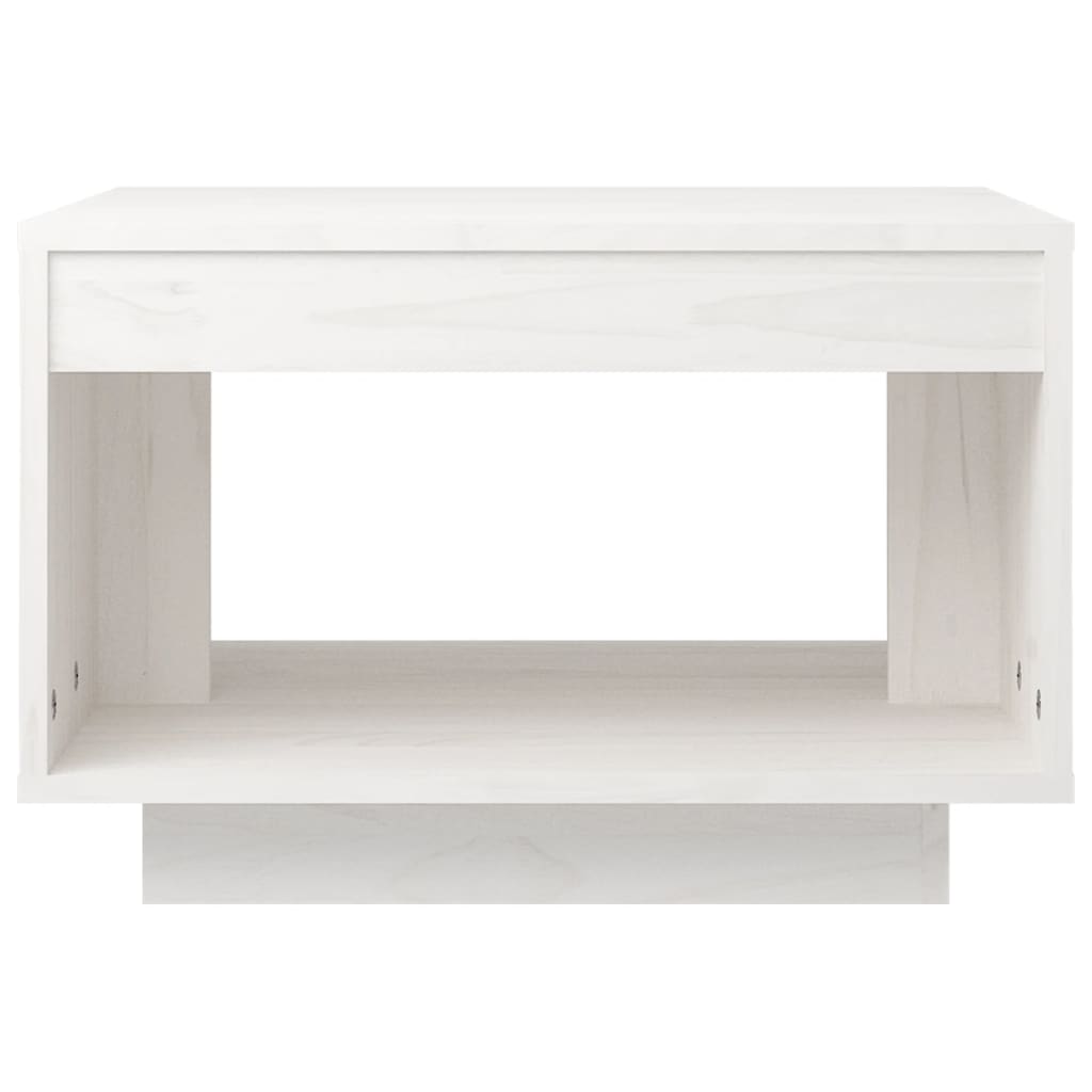 vidaXL Couchtisch Weiß 50x50x33,5 cm Massivholz Kiefer