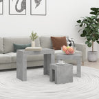vidaXL Satztische 3-tlg. Betongrau Holzwerkstoff