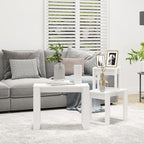 vidaXL Satztische 3 Stk. Weiß Holzwerkstoff