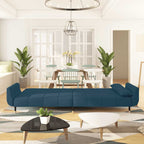 vidaXL Schlafsofa 2-Sitzer mit 2 Kissen Blau Samt