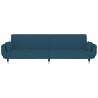 vidaXL Schlafsofa 2-Sitzer mit 2 Kissen Blau Samt