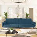 vidaXL Schlafsofa 2-Sitzer mit 2 Kissen Blau Samt