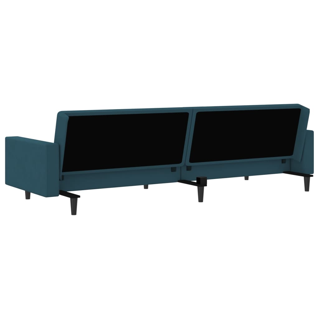 vidaXL Schlafsofa 2-Sitzer Blau Samt