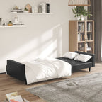 vidaXL Schlafsofa 2-Sitzer Schwarz Kunstleder
